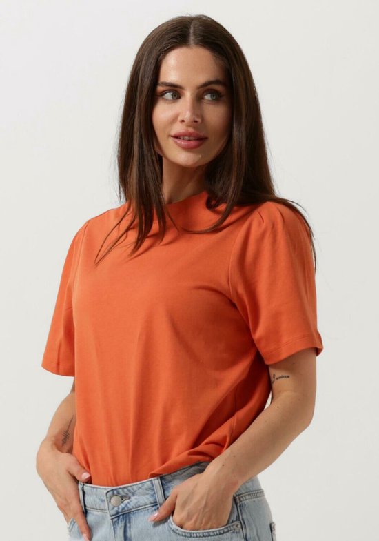 Another Label Gaure T-shirt Tops & T-shirts Dames - Shirt - Oranje - Maat S