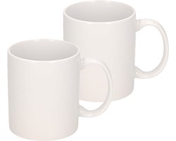 2x stuks Onbedrukte witte mok - 300 ml - blanco koffiemokken