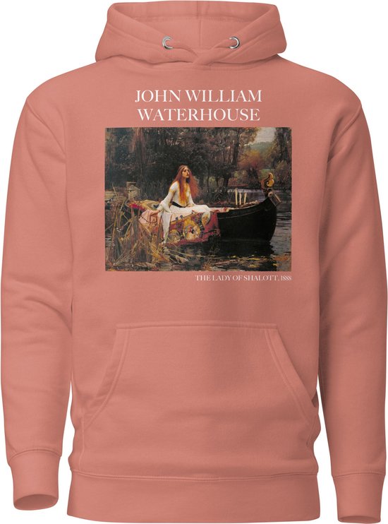 John William Waterhouse 'De Vrouw van Shalott' ("The Lady of Shalott") Beroemd Schilderij Hoodie | Unisex Premium Kunst Hoodie | Dusty Rose | XL