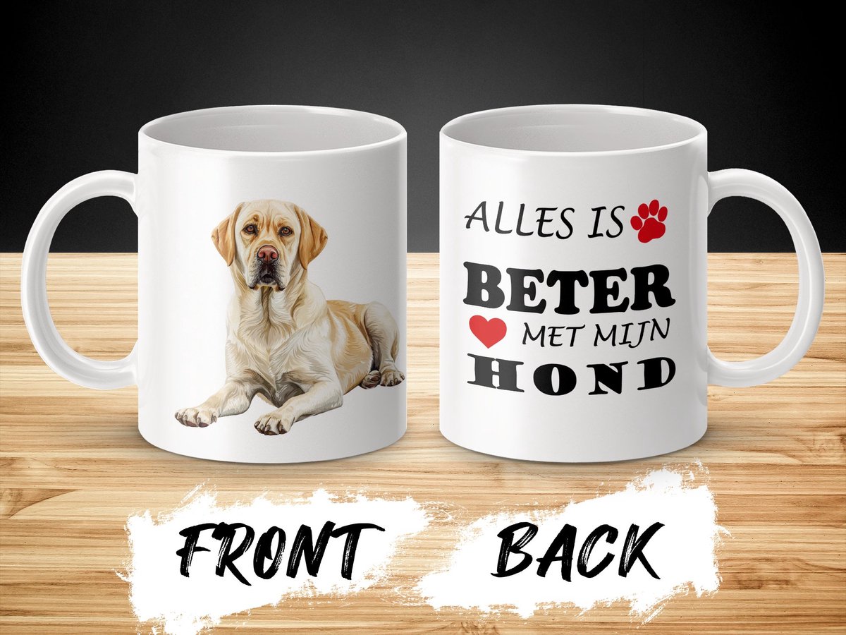 Mok Labrador Retriever Alles is beter met mijn hond - dog - doglover