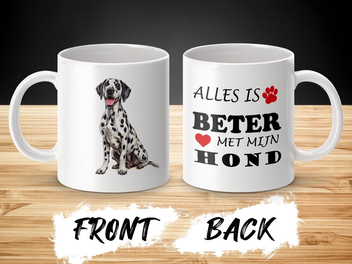 Mok Dalmatian Alles is beter met mijn hond - dog - doglover
