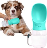 JAXY Drinkfles Hond - Honden Waterfles - Drinkfles Honden Onderweg - Waterfles Hond - Honden Drinkfles - 350ml - Aqua