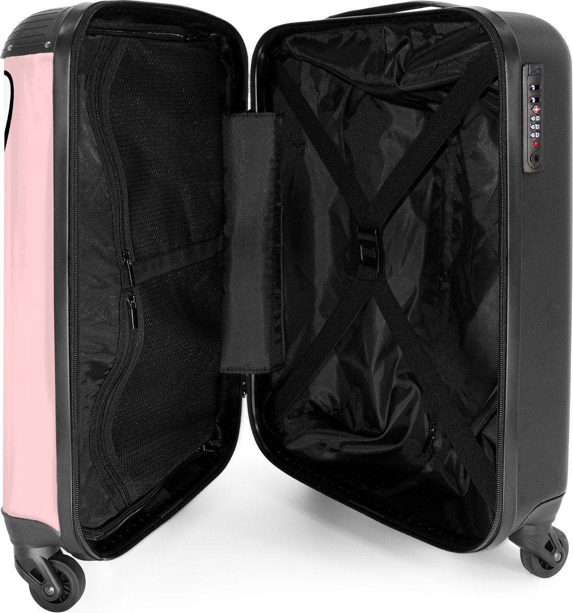 NoBoringSuitcases.com - Kinderkoffer roze - Past binnen 55x40x20 cm en 55x35x25 cm - Valies - Koffertas - Handbagage - Trolley op wieltjes - Carryon reisbagage - Reiskoffer met wielen - Rolkoffer flightbag - Kindertrolley meisje - Koffer kinderen – foto 4
