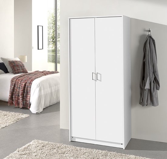 Interiax Armoire ' Amelie' 2 portes Wit (180x80x54cm)