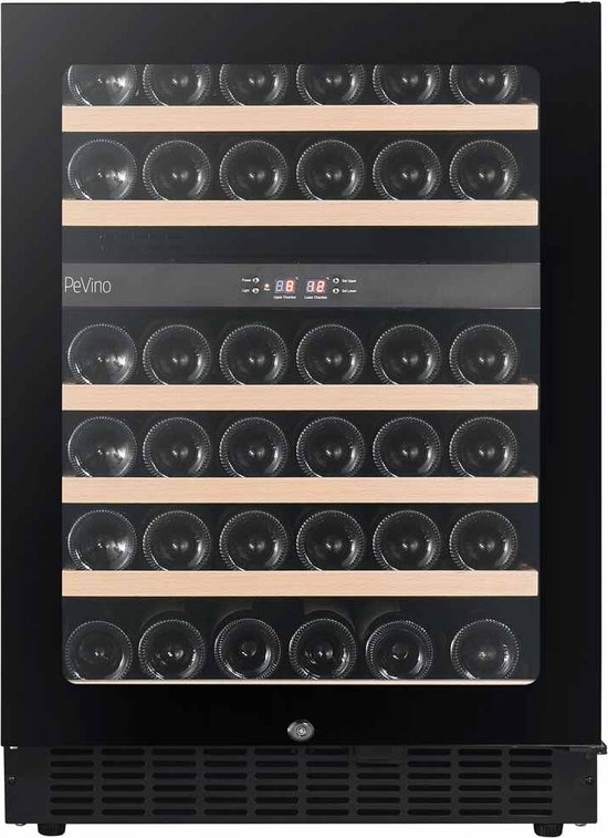 Pevino Pevino Noble 41 bottles - 2 zones - Black glass front - PN45D-HHB-1