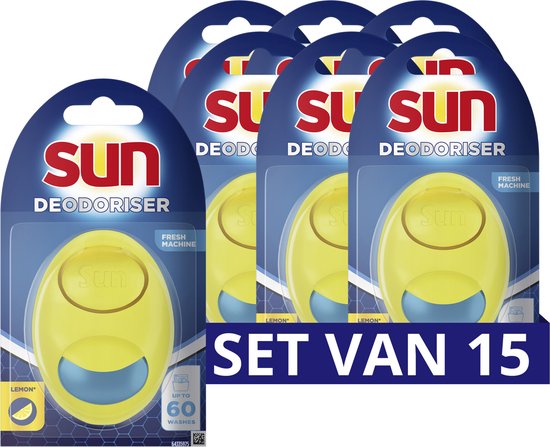 Sun Vaatwasmachine Verfrisser - Citroen - ontgeurt en verfrist - 15 stuks