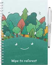 MOYU - Earth Day Notebook - Uitwisbaar Notitieboek A5 Hardcover - Multifunctionele pagina’s - Inclusief uitwisbare pen, houder en wisdoekje