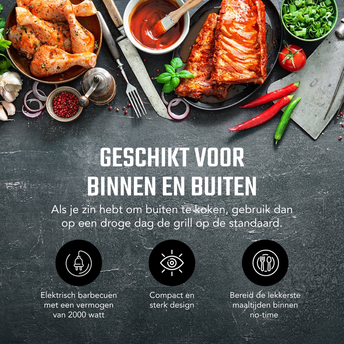 Luxe Elektrische Barbecue - BBQ - Staand model - Ook voor op de Camping - Inclusief EBOOK – foto 5