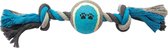 Duvoplus - Speelgoed Voor Dieren - Hond - Knoop Katoen Met 2 Knopen & Tennisbal 40cm Grijs/blauw - 1st