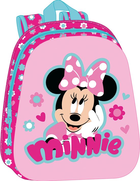 Sac à dos Disney Minnie Mouse , Fleurs 3D - 33 x 27 x 10 cm - Polyester