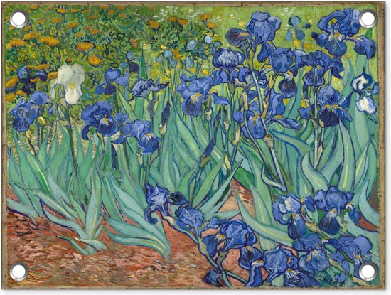 Affiche de jardin Vincent van Gogh 2 - Iris - Peinture de Vincent van Gogh affiche de jardin toile en vrac 40x30 cm - Toile de jardin / Toile d'extérieur / Peintures pour l'extérieur (décoration de jardin)