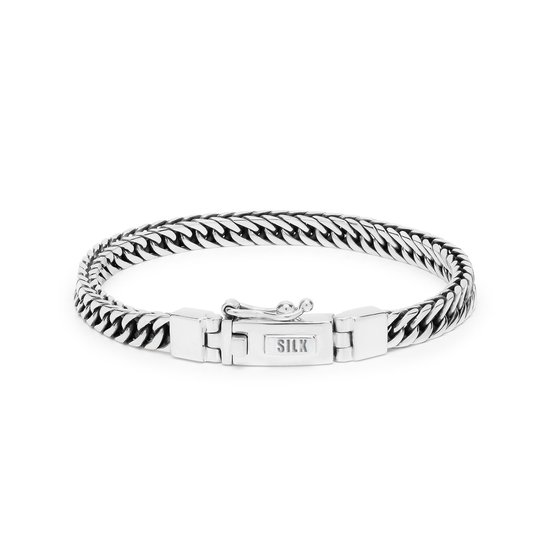 SILK Jewellery - Zilveren Armband - Double linked - 764.19 - Maat 19,0
