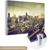 MuchoWow® Glasschilderij 180x120 cm - Schilderij acrylglas - Skyline van de mooie stad Manila - Foto op glas - Schilderijen