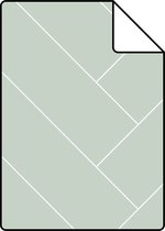 Proefstaal ESTAhome behangpapier visgraat-motief mintgroen en wit - 139221 - 26,5 x 21 cm