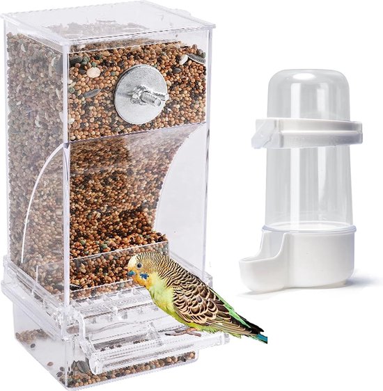 Vogelkooibad, uittrekbare papegaaienvoederbak voor kooi Vogelkooibad, uittrekbare papegaaienvoederbak voor kooi
