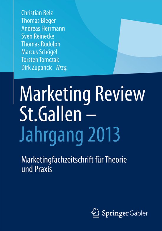 Marketing Review St Gallen Jahrgang 2013 - cover