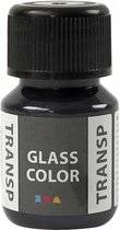 Glasverf - Porseleinverf - Verf Voor Porselein En Glas - Transparant - Zwart - Glass Color Transparant - Creotime - 30ml