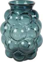 Countryfield Flower Vase Bubblegum Large - verre transparent - bleu pétrole - D21 x H30 cm - vase fait main