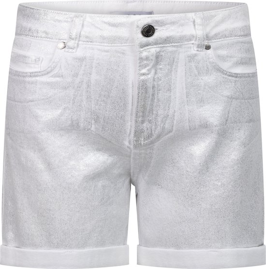 Zoso Broek Ruby Coated Jeans Shorts 242 0016 White Dames Maat - XXL