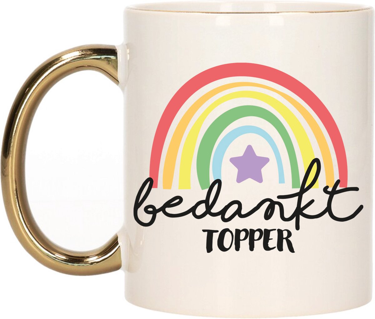Bellatio Decorations Cadeau mok voor collega - goud - bedankt - afscheid/pensioen - 300 ml