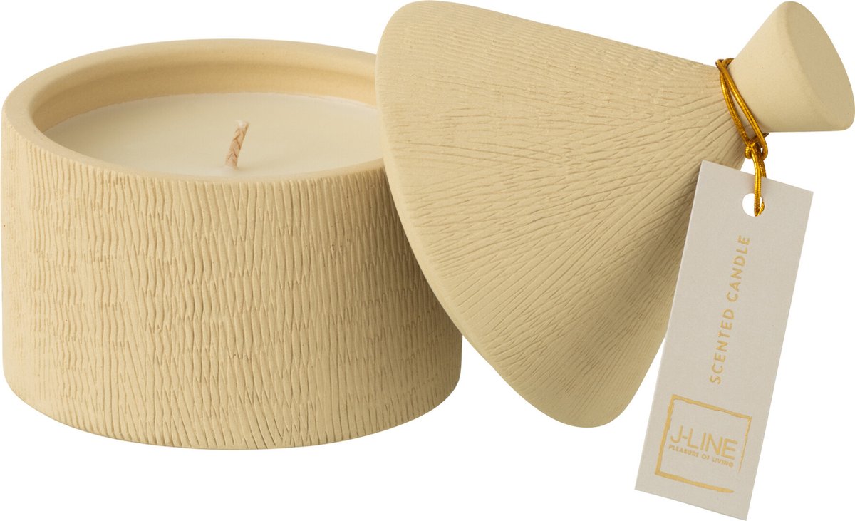 J-Line geurkaars - Pot Coconut Beach - keramiek - beige - 40U
