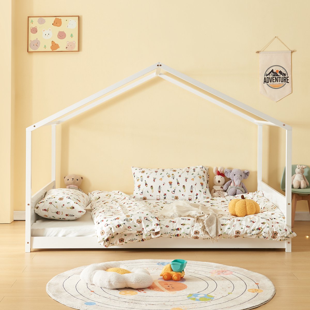 en.casa Kinderbed Simo huisbed 200x120 cm wit [en.casa]
