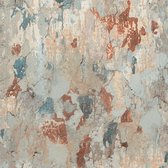 Steen tegel behang Profhome 379541-GU vliesbehang licht gestructureerd in steen look mat grijs rood blauw beige 5,33 m2