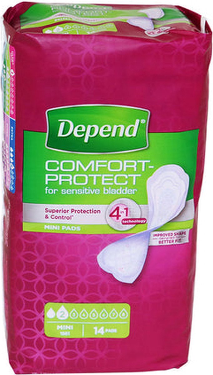 Goedkoopste Depend Verband Mini- 20 x 14 stuks voordeelverpakking