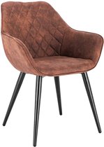 Rootz Moderne Eetkamerstoel - Ergonomische stoel - Stijlvolle zitting - Comfortabel ontwerp - Duurzame constructie - Verstelbare stabiliteit - Stof en metaal - 84 cm x 41 cm x 45 cm