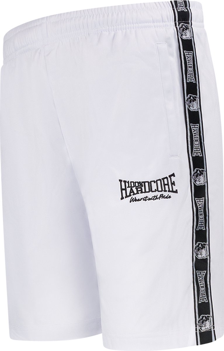 100% Hardcore Korte Trainingsbroek Essential Wit - Maat: M