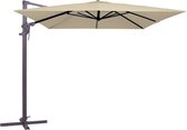 Parasol Vierkant 300cm - Zandkleur - Zweef Parasol - 90x45x5cm - Colmar - Giga Living