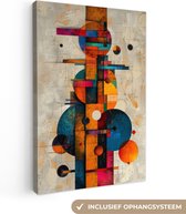 Peinture sur toile 90x140 cm - Décoration murale Art - Coloré - Moderne - Formes - Décoration murale salon - Décoration chambre moderne - Tableaux abstraits