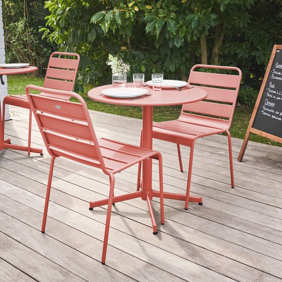 Oviala Set van 2 uitschuifbare salontafels voor de tuin, kaki