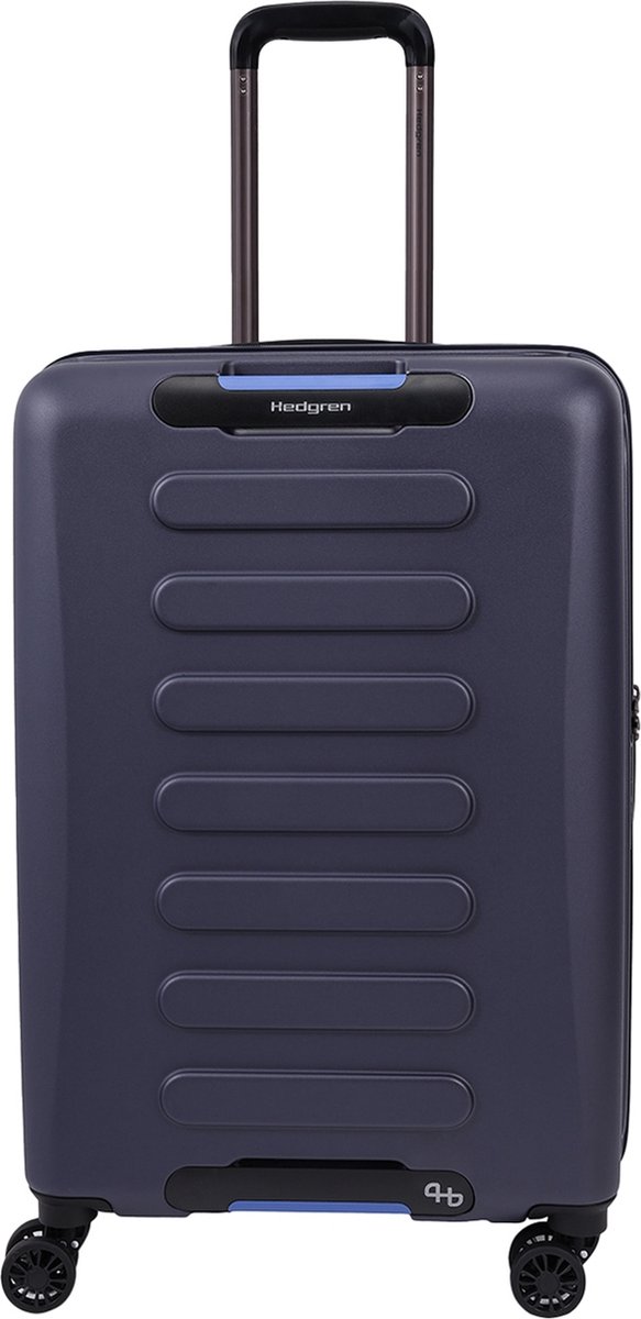 Hedgren GRIP Spinner 65 – Expandable – 65 cm – 74 L – Polycarbonaat 50% gerecycled – TSA-slot – Dubbele rits – Peacoat Blue