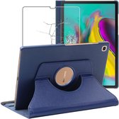 ebestStar - Hoes voor Samsung Galaxy Tab S5e 10.5 T720/T725, Roterende Etui, 360° Draaibare hoesje, Donkerblauw + Gehard Glas