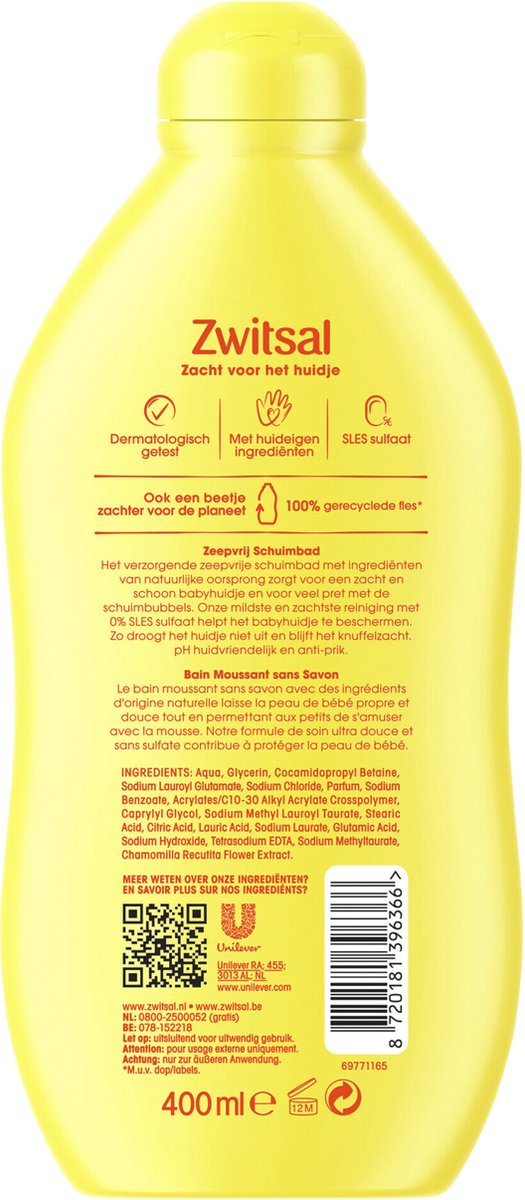Zwitsal Zeepvrij Schuimbad - 400 ml van Zwitsal — afbeelding 2