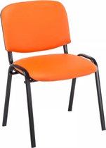 In And OutdoorMatch Bezoekersstoel Henriette - Stoel oranje - Met rugleuning - Vergaderstoel - Zithoogte 45cm
