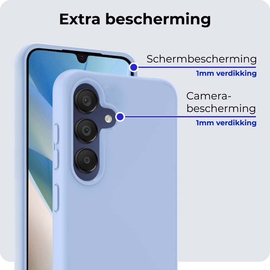 Coque Compatible avec Samsung A15 Coque Siliconen Case Cover - Coque Compatible avec Samsung Galaxy A15 Case Cover Case - Bleu Clair