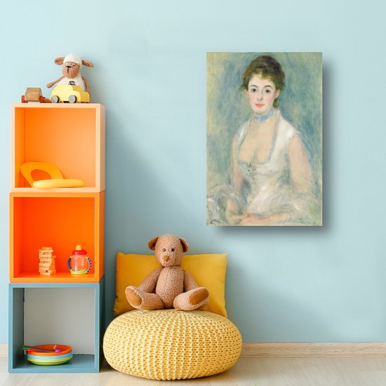 Portrait de Mme Henriot - Tableau Pierre-Auguste Renoir - Décoration murale Femme - Tableau toile Portrait - Décoration murale chambre d'enfant - Tableau toile salon - Accessoires chambre 75x100 cm