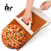 MyCuisine Pelle à Pizza avec Système Coulissant - Spatule à Pizza - Accessoires BBQ - Pelle à Pizza pour BBQ - Résistante à la Chaleur - 53 x 30 cm - Bois