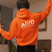 Oranje Koningsdag Hoodie AIVD Altijd In Voor Drankjes Back - MAAT S - Oranje Feestkleding