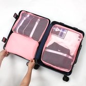 Koffer-organizerset, Packing Cubes, waterdichte reis-kledingtassen, paktassen voor koffer, verpakkingskubus met make-uptas, schoenentas, USB-kabel tas, Roze 8 stuks