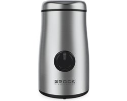 Brock Elektrische Koffiemolen 150W Zilver – Voor Koffiebonen, Kruiden, Noten & Specerijen – Stil, Snel & BPA-vrij – RVS Mes