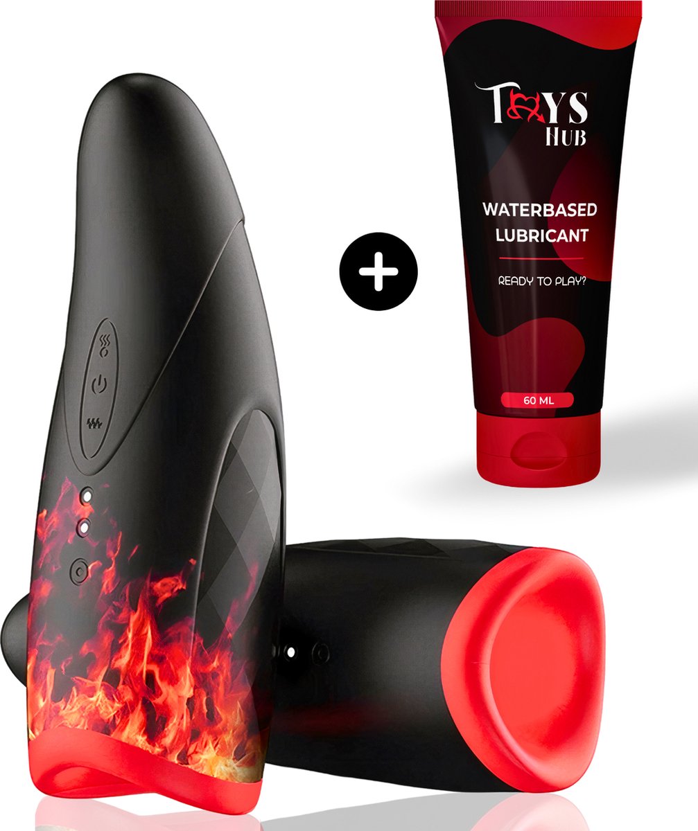 Goedkoopste Toys Hub® Automatische Masturbator PRO met Glijmiddel & E-book - 10 Vibraties - Smart Heating - Pocket Pussy - Blowjob Simulator - Elektrisch - Sex Toys voor Mannen - 14 CM