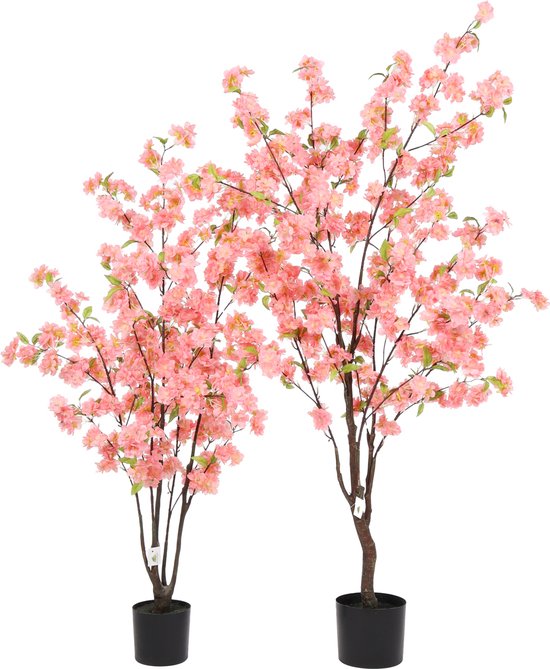 Kunst Roze Kersebloem Kobe | 145cm - Namaak Kersebloem bloesemboom - Kunstplanten voor binnen - Kunst Kersebloem