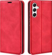 Samsung Galaxy A35 hoesje - Luxe Wallet Bookcase (Magnetische Sluiting) - Rood - GSM Hoesje - Telefoonhoesje Geschikt Voor Samsung Galaxy A35