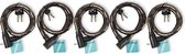 Veilig Op Weg: Zwarte Fietsslot Kabelslot Set - 5 Stuks, Metaal & Plastic, 80cm Lang, Fietsen & Accessoires