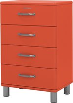 Ladekast Malibu 92 cm met 4 lades - rood