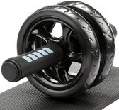 H&S Ab Roller pour équipement de Musculation - Ab Roller Wheel avec tapis de genouillère Extra épais - avec roues à double glissement