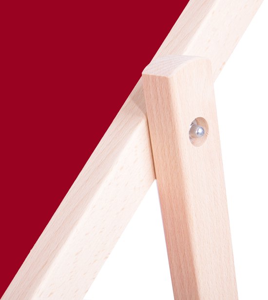 Springos Strandstoel - Verstelbaar - Beukenhout - Hangemaakt - Bordeaux Rood van Springos — afbeelding 2